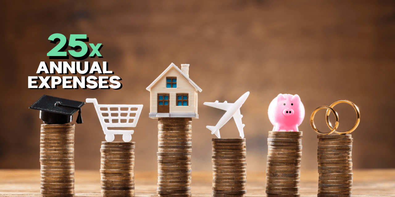 You need 25X your annual living expenses to be financially independent